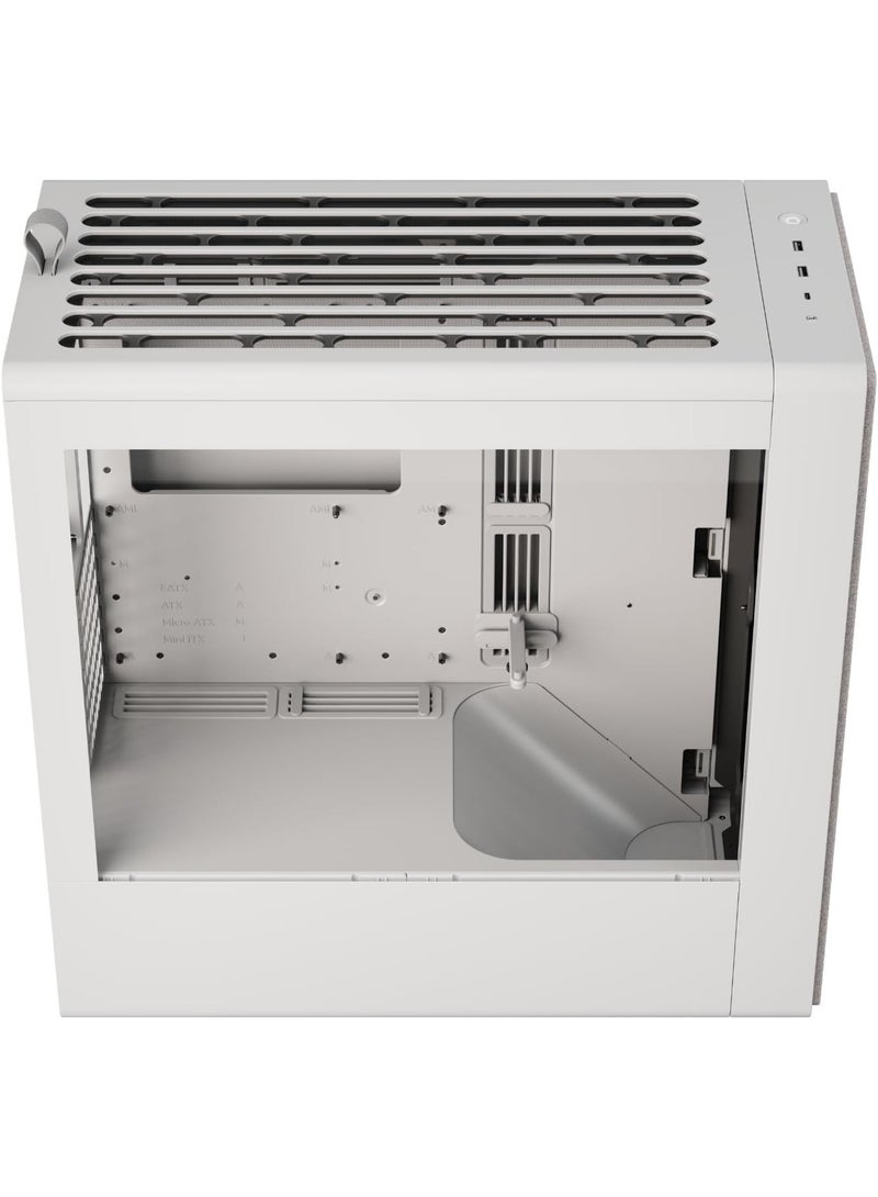 HAVN BF-360 Flow White Mid-Tower PC Case – High-Airflow Gaming Chassis with 2×180mm Fans, Tempered Glass Side Panel, Up to 420mm Radiator, USB-C & USB-A Front I/O, 7-Fan Support, GPU 410mm Clearance, Quiet Triple-Groove FDB Bearings | HVN-CA-BF360-03 - Image 4